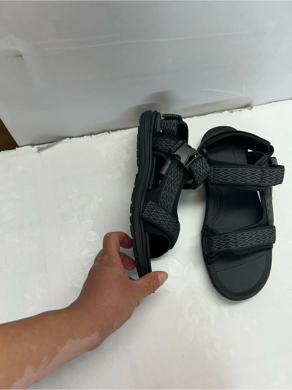 Women’s Black Adjustable Strap Sandals